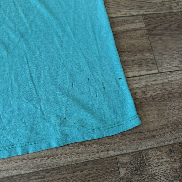 Vintage 80s Roebucks Teal Blank Pocket Shirt - Picture 2 of 9